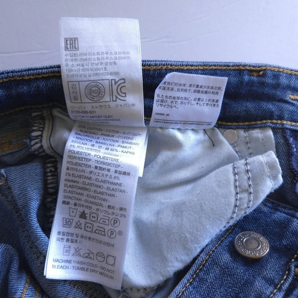 Levi's 711 Skinny Jeans Raw Hem Size 27 western, cowgirl - Picture 8 of 11